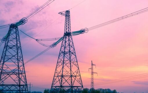 pylons at sunrise or sunset